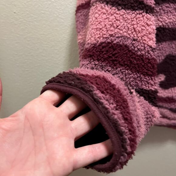 Old Navy Cozy Teddy-Sherpa Plus-Size Full-Zip Jacket Raspberry Camo Sz XXL Tall - Picture 6 of 11